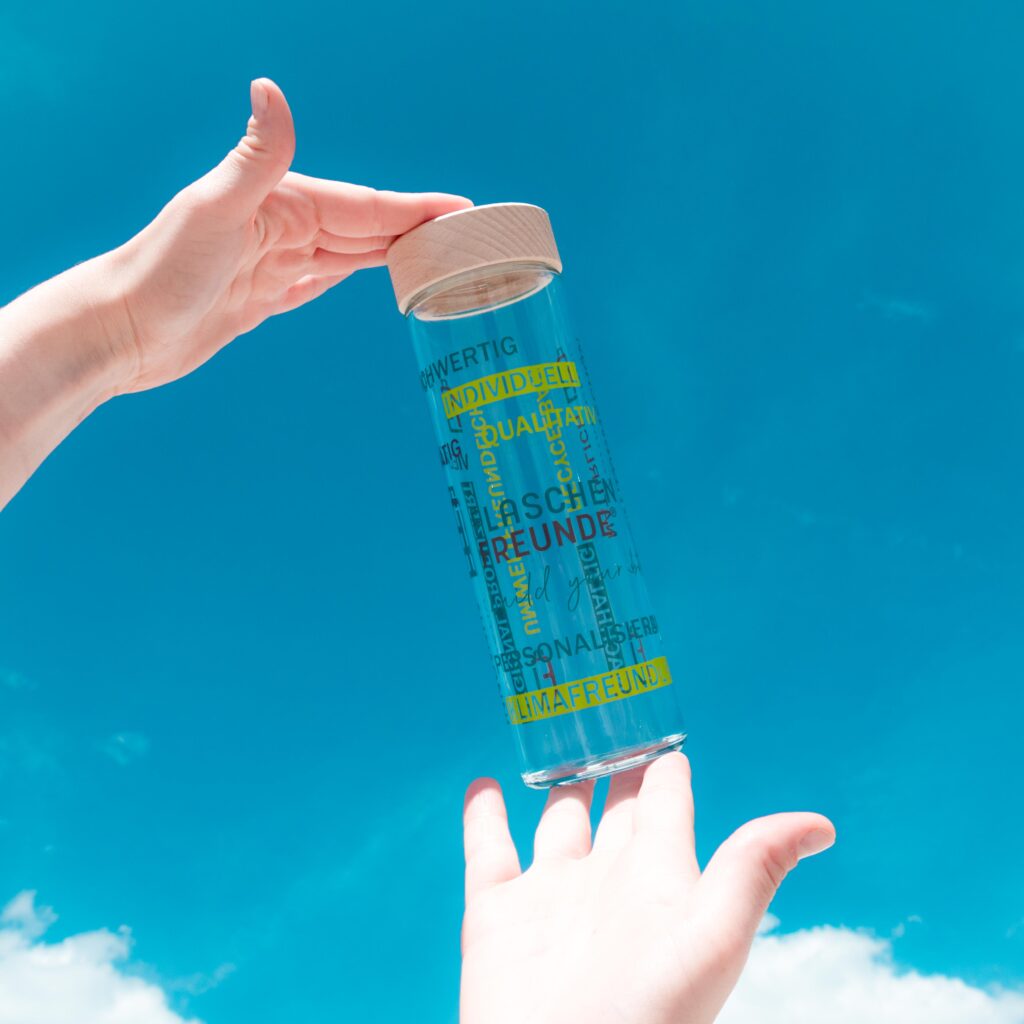 water bottle Flaschenfreunde motif green
