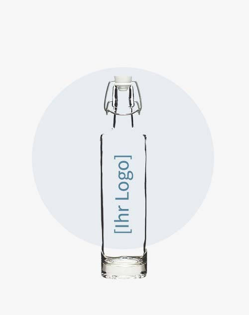 Trinkflasche aus Glas Modell "Klarekante"